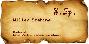 Willer Szabina névjegykártya