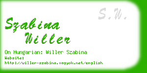 szabina willer business card